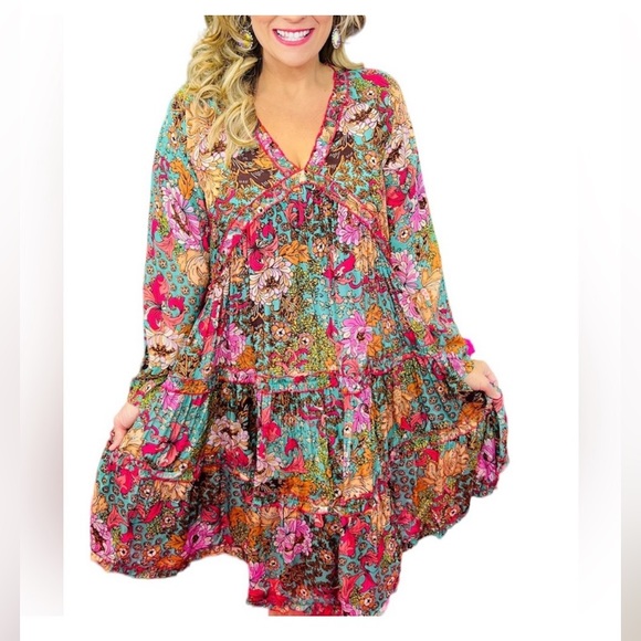 LOVE KYLA Monet Boho Floral Print Dress - Picture 11 of 11